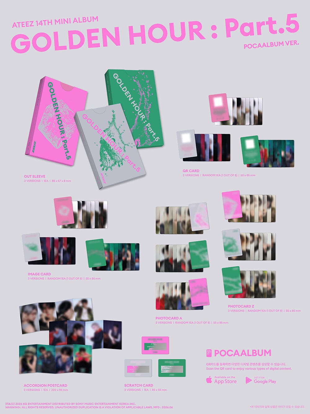 ATEEZ - GOLDEN HOUR : PART.5 (POCA ALBUM VER.) + Makestar Gift Nolae