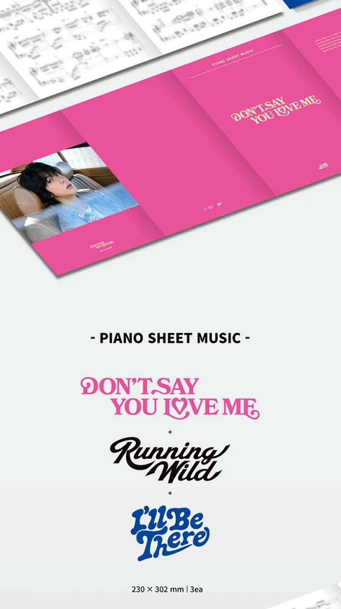 BTS - PIANO SHEET MUSIC : JIN (PACKAGE) Nolae