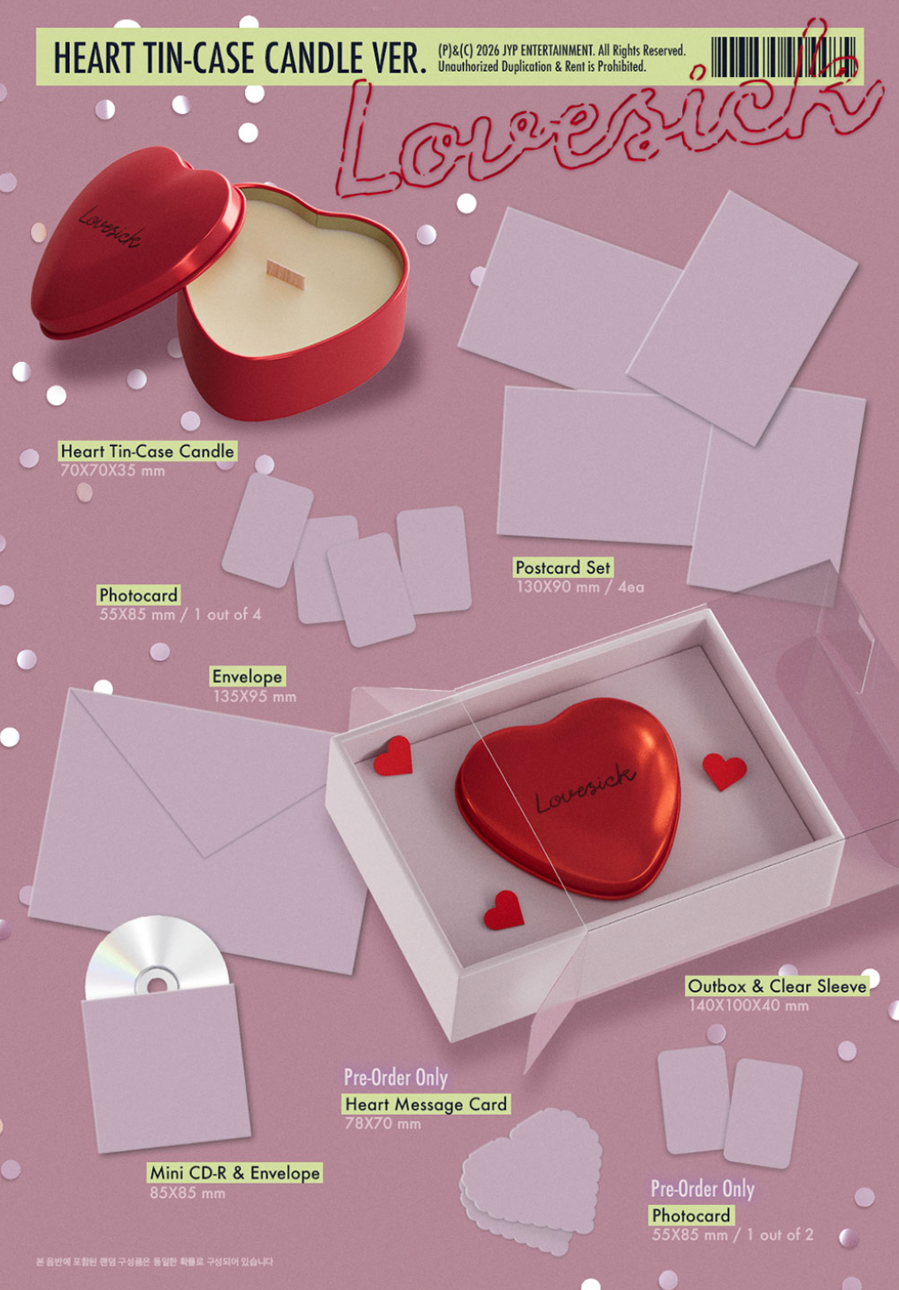 CHAERYEONG (ITZY) - LOVESICK (HEART TIN-CASE CANDLE VER.)