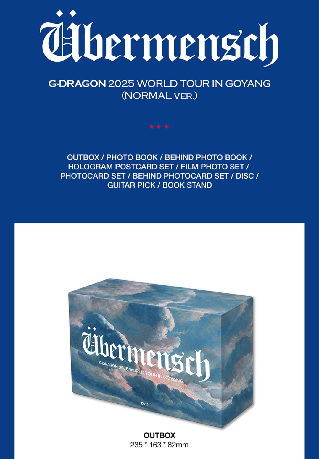 G-DRAGON (BIGBANG) - 2025 WORLD TOUR 'ÜBERMENSCH' IN GOYANG (NORMAL VER.)