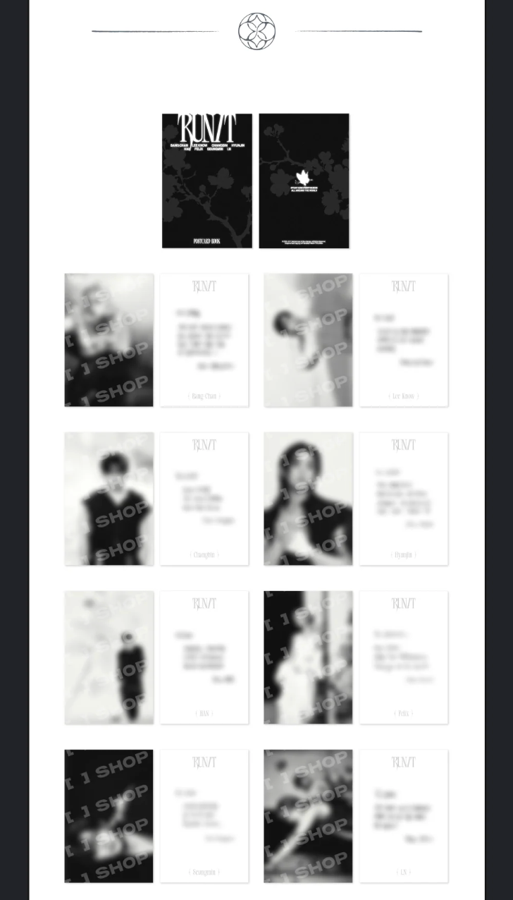STRAY KIDS - POSTCARD BOOK & ROLL STICKER SET (WORLD TOUR 'RUN IT' MD)