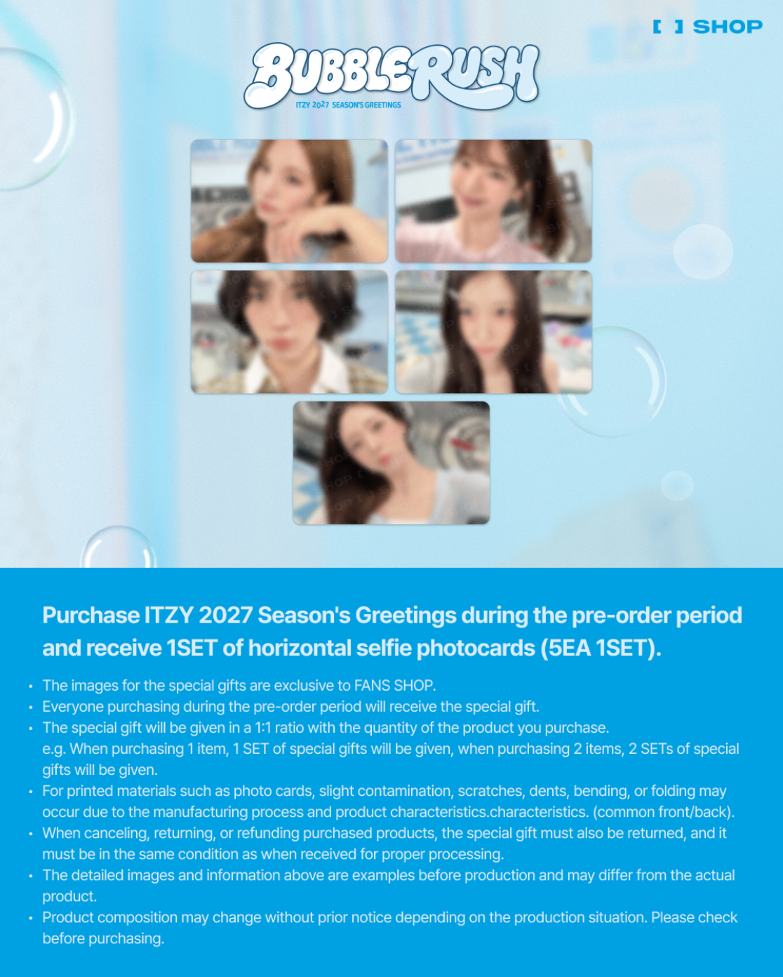 ITZY - 2027 SEASON'S GREETINGS (BUBBLERUSH) + FANS SHOP Gift