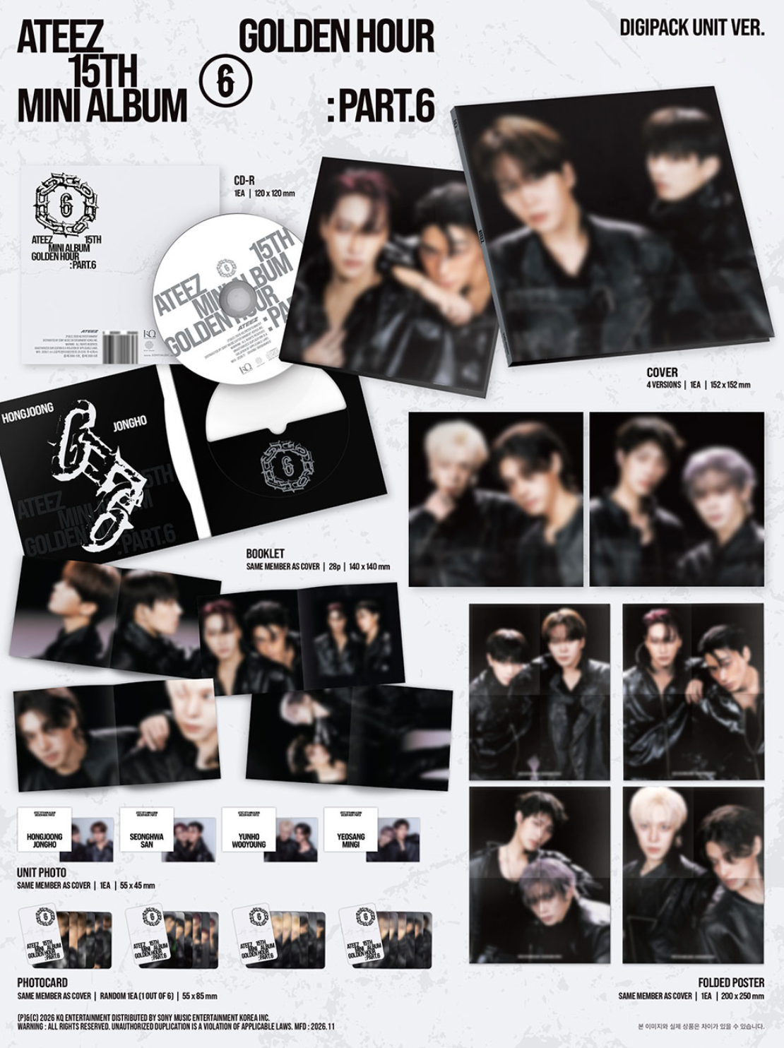 ATEEZ - GOLDEN HOUR : PART.6 SET + TOKTOQ Gift