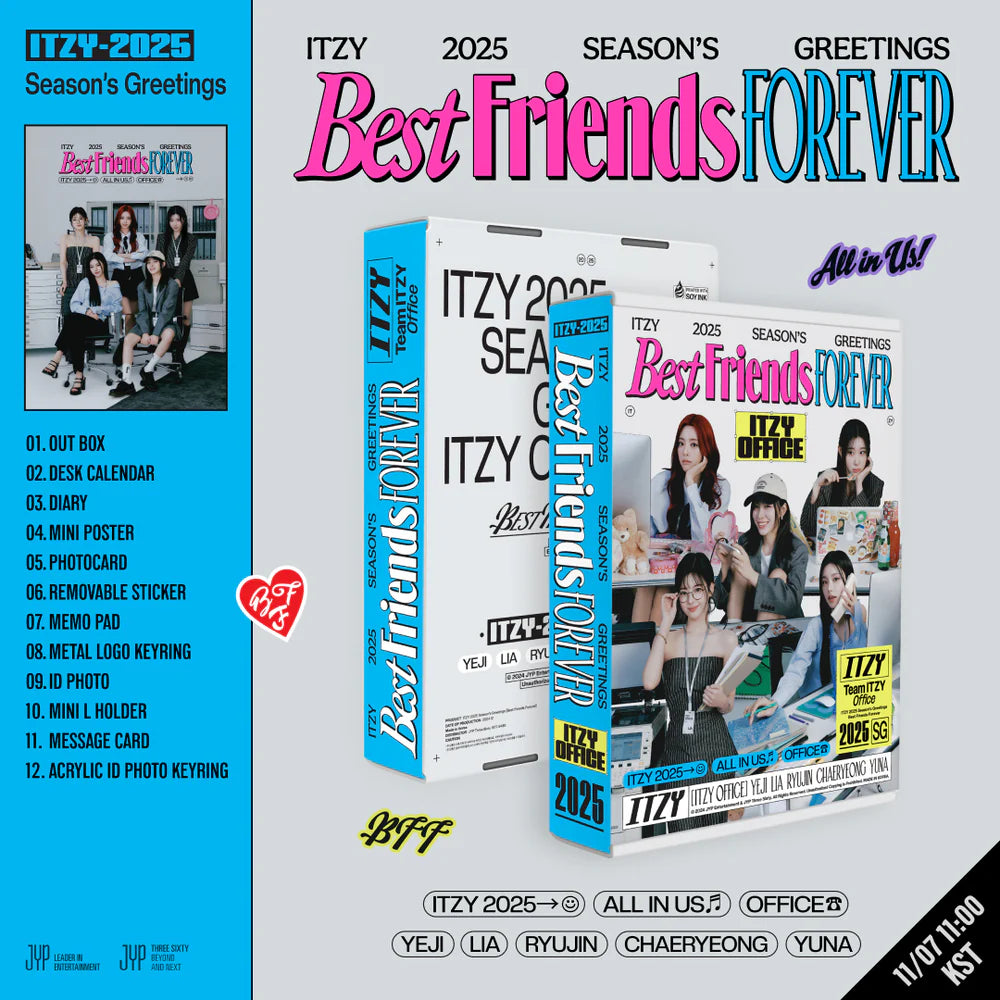 ITZY - 2025 SEASON'S GREETINGS (BEST FRIENDS FOREVER) + JYP SHOP Photocard Set