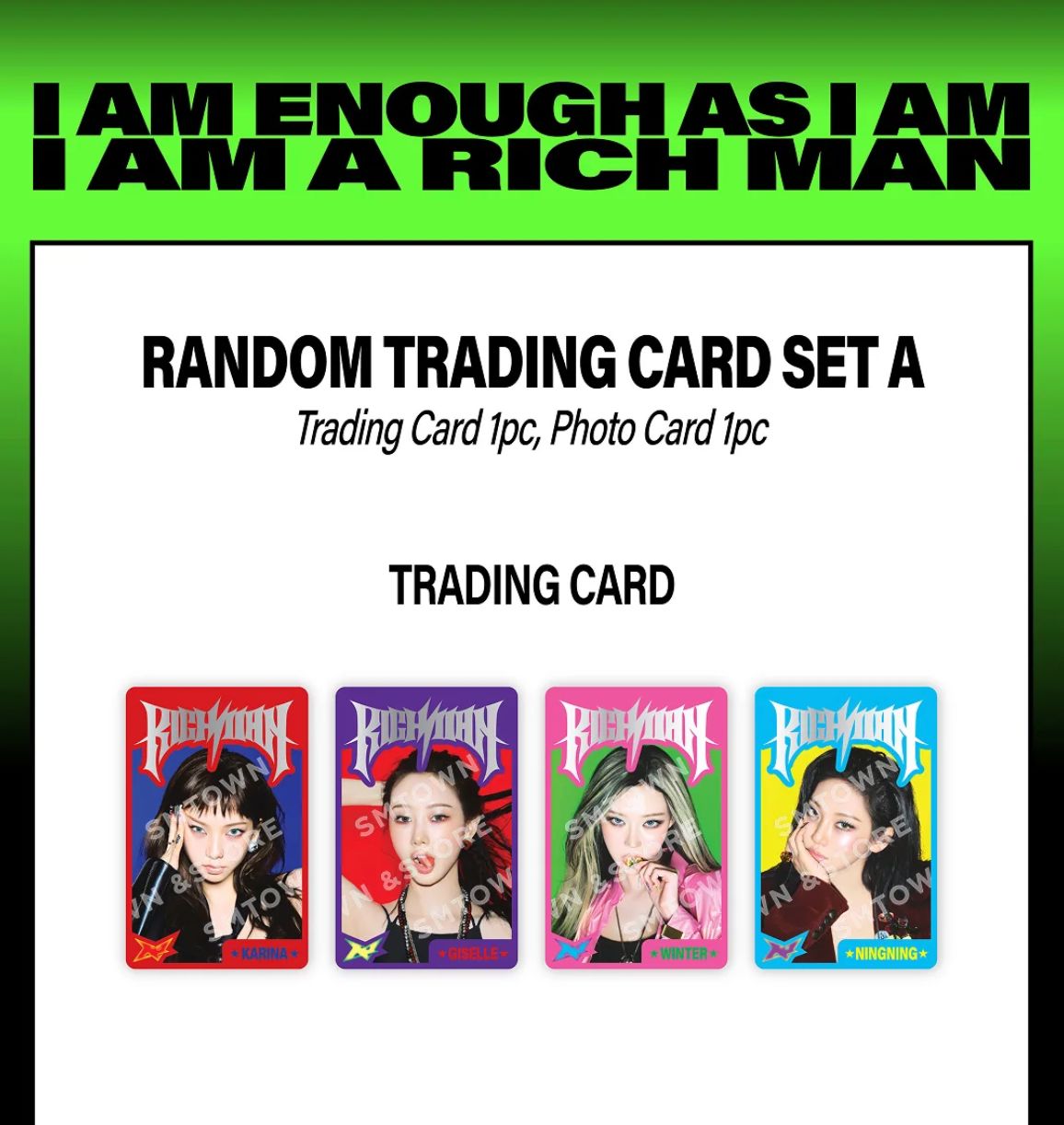 AESPA - RANDOM TRADING CARD SET (RICH MAN POP UP OFFICIAL MD) Nolae