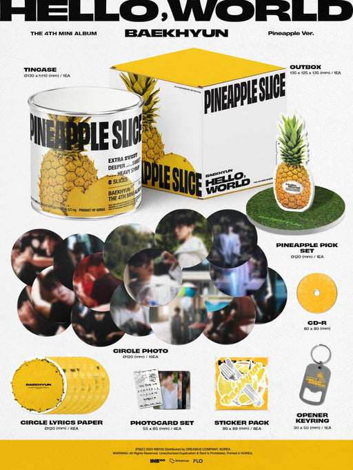 BAEKHYUN (EXO) - HELLO, WORLD (THE 4TH MINI ALBUM) PINEAPPLE VER. Nolae