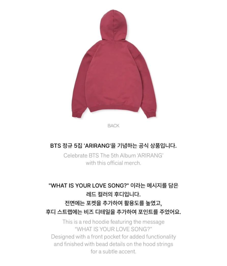 BTS - HOODIE (ARIRANG OFFICIAL MD)