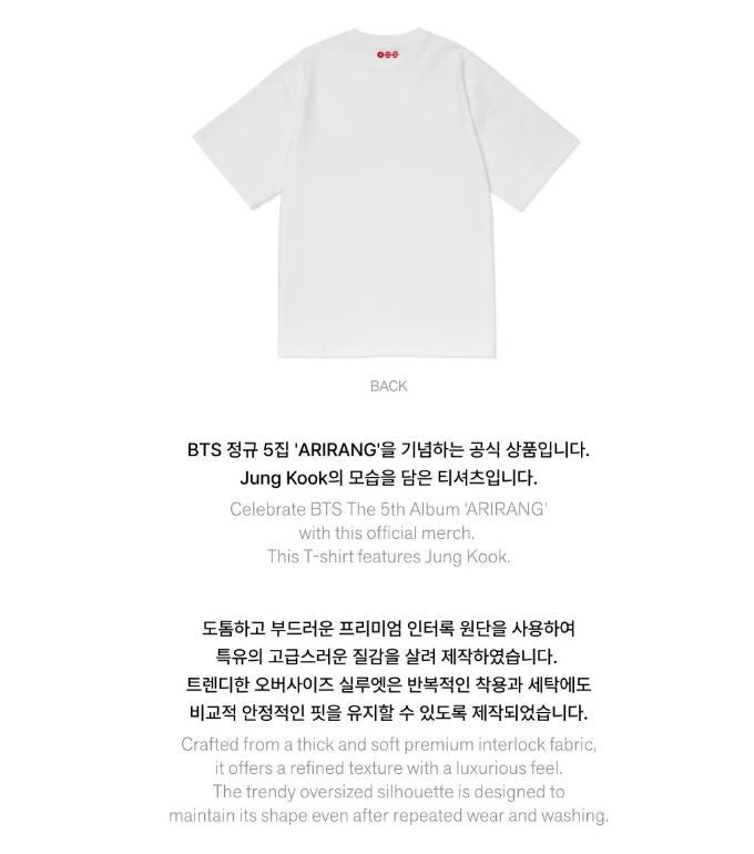BTS - S/S T-SHIRT (ARIRANG OFFICIAL MD)