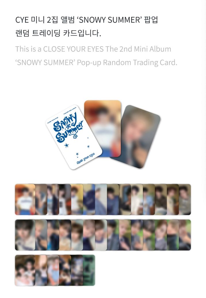 CLOSE YOUR EYES - RANDOM TRADING CARD (SNOWY SUMMER) Nolae