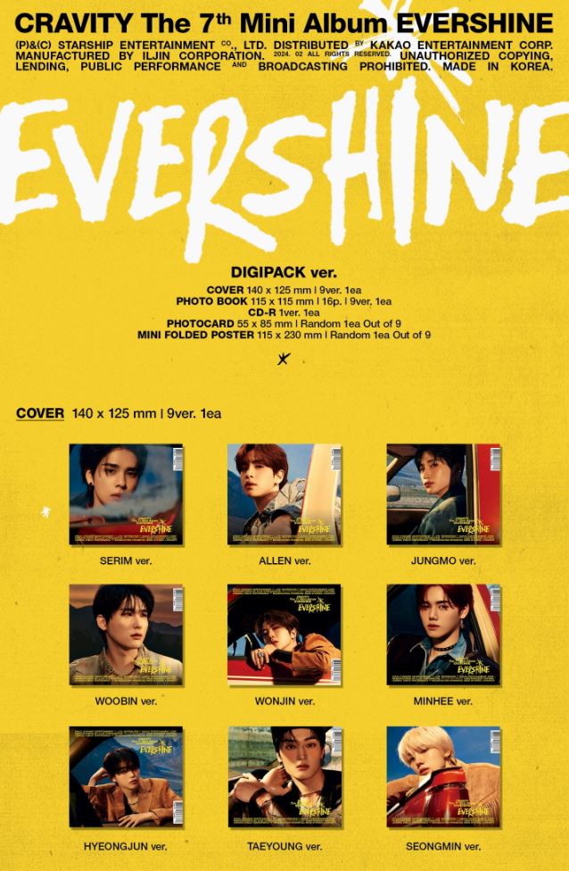 CRAVITY - EVERSHINE (THE 7TH MINI ALBUM) DIGIPACK VER. Nolae