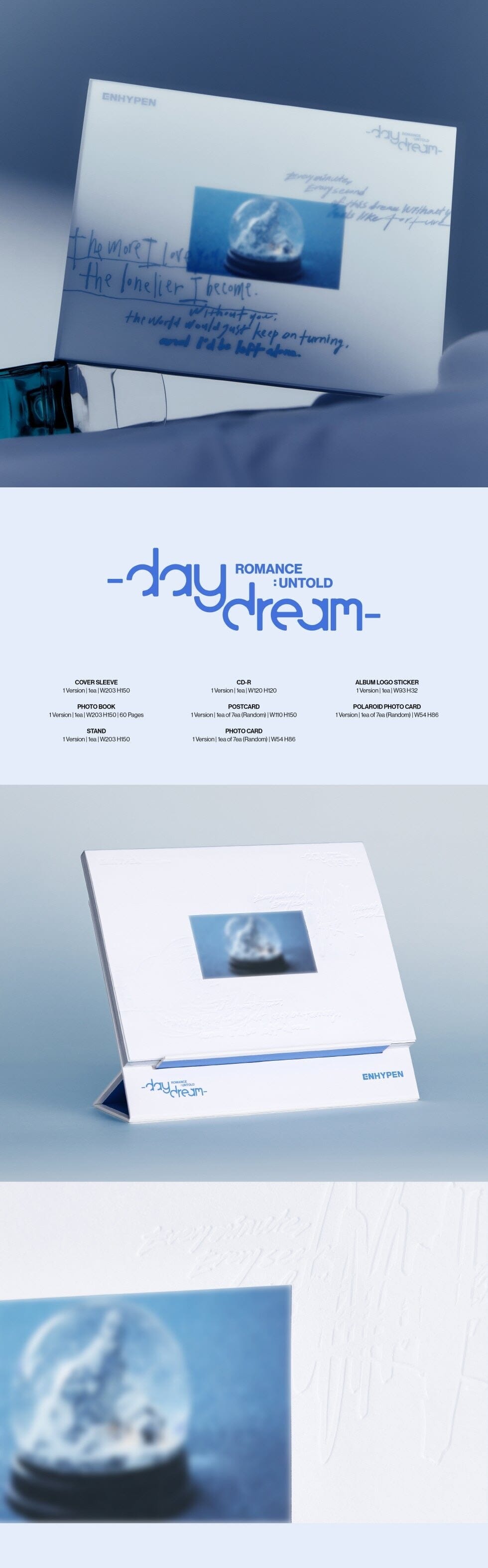 ENHYPEN - ROMANCE : UNTOLD - DAYDREAM (JAPAN EDITION) + POB SOUNDWAVE PHOTOCARD Nolae