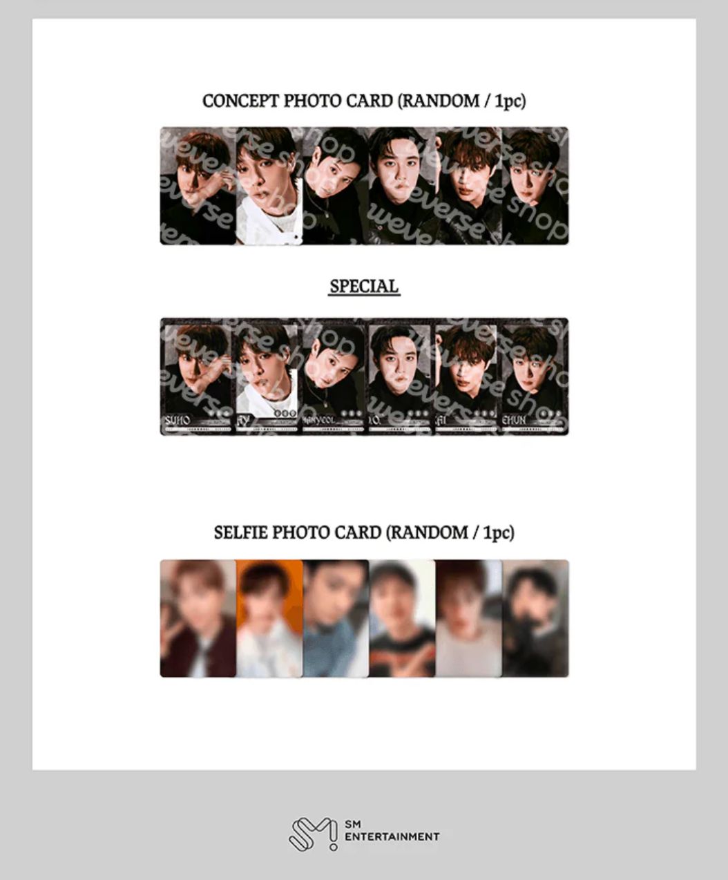 exo トレカ EXO - RANDOM TRADING CARD (EXO POP-UP 'REVERXE THE WORLD' OFFICIAL MD)