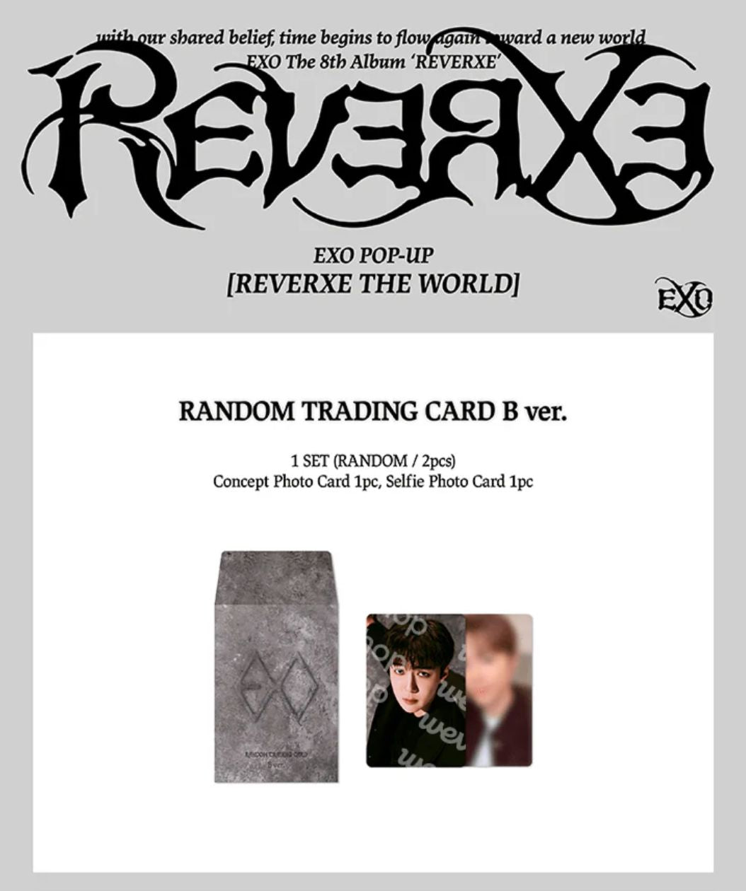 EXO - RANDOM TRADING CARD (EXO POP-UP 'REVERXE THE WORLD' OFFICIAL MD)