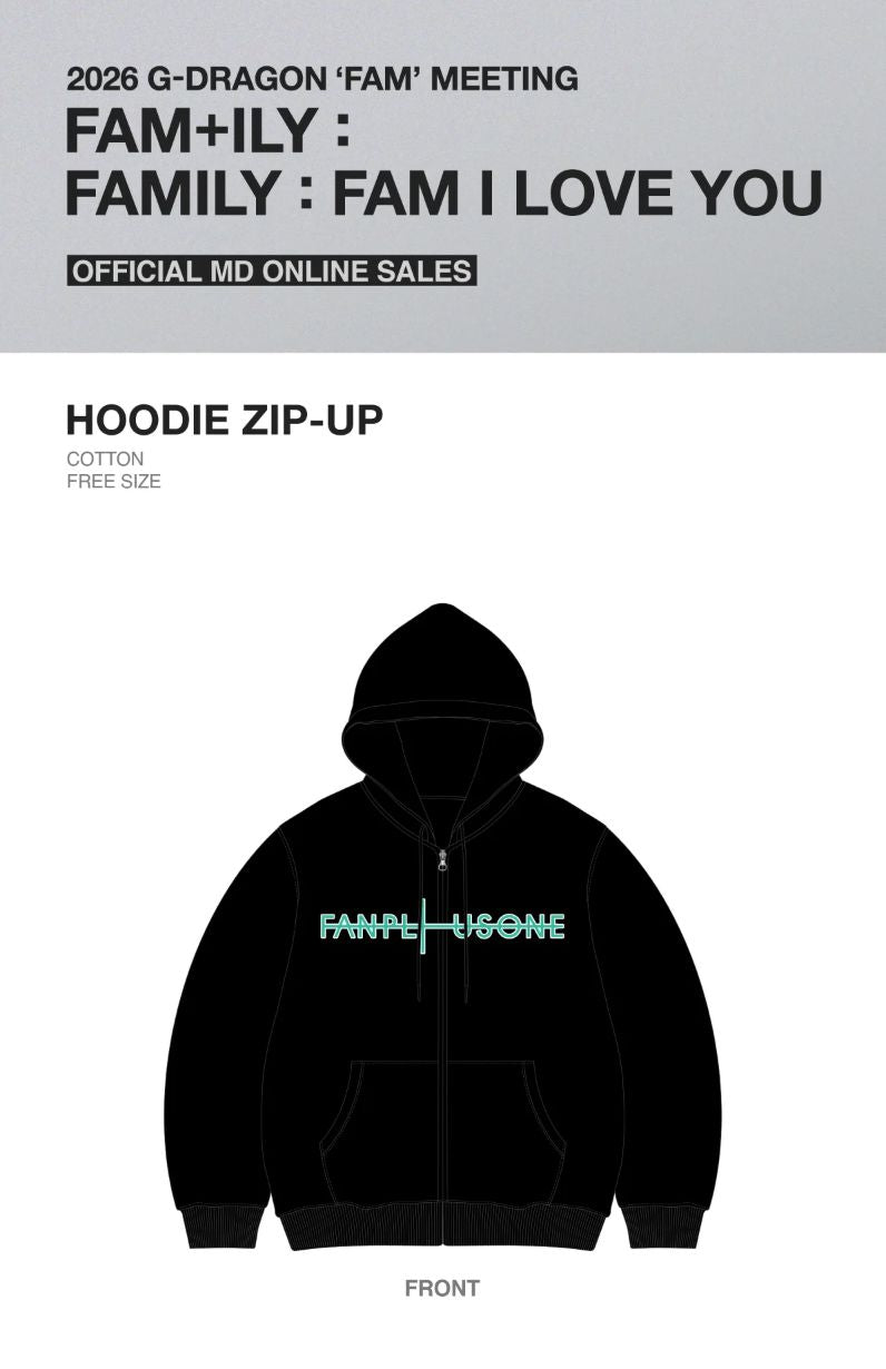 アイドル G-DRAGON 'FAM' MEETING HOODIE ZIP-UP G-DRAGON - 2026 'FAM' MEETING OFFICIAL MD