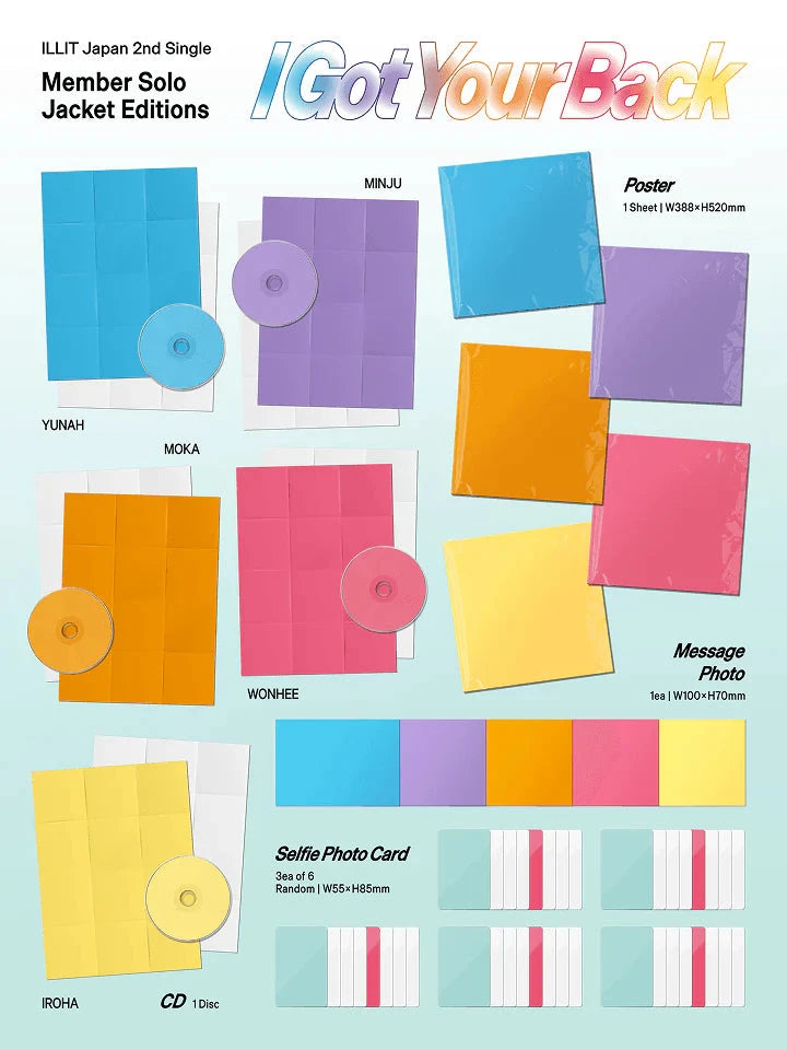 ILLIT - I GOT YOUR BACK (JAPAN 2ND SINGLE) MEMBER SOLO JACKET EDITIONS + Weverse Gift Nolae