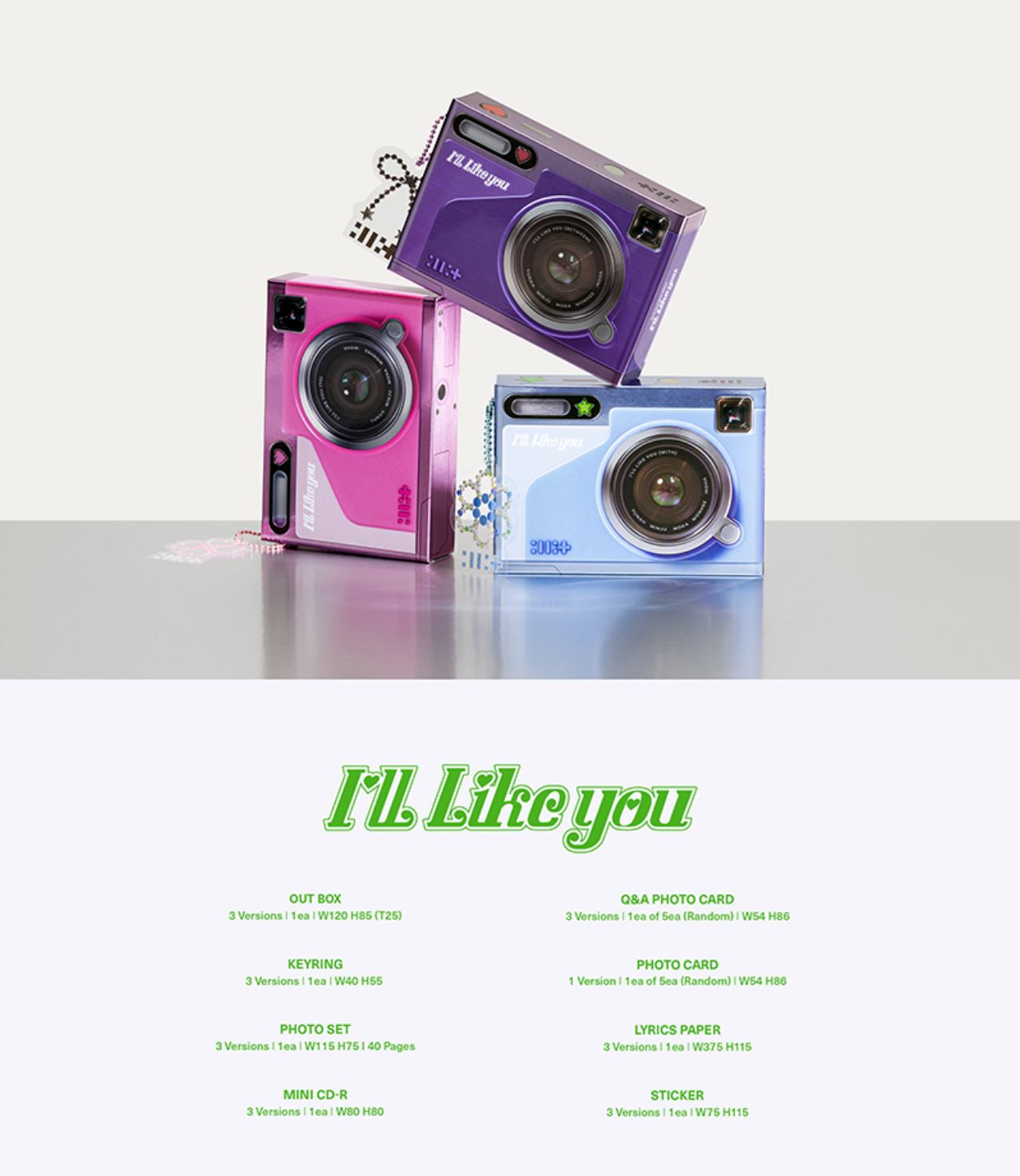 ILLIT - I’LL LIKE YOU (GLLIT VER.) SET + Weverse Gift Nolae