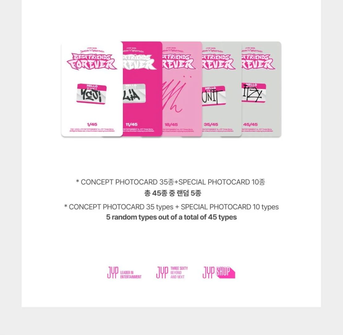 ITZY - TRADING CARD (2024 SEASONS GREETINGS 'BEST FRIENDS FOREVER') Nolae