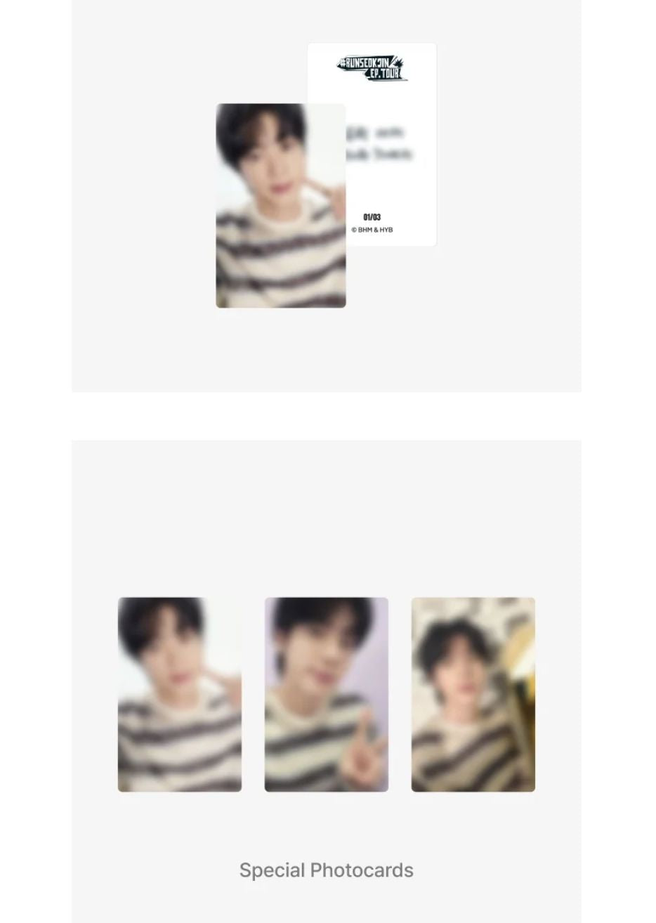 JIN (BTS) - MINI PHOTO CARD SET (RUNSEOKJIN OFFICIAL MD) Nolae