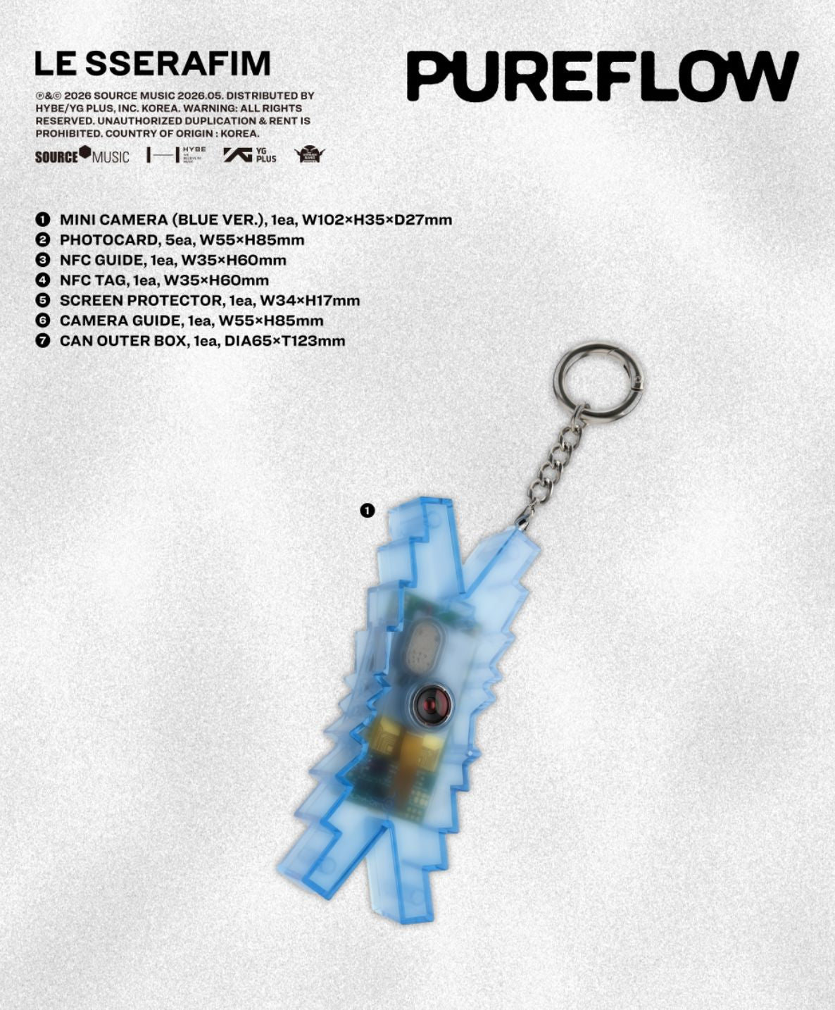 LE SSERAFIM - 'PUREFLOW' PT.1 (MINI CAMERA VER.) Nolae