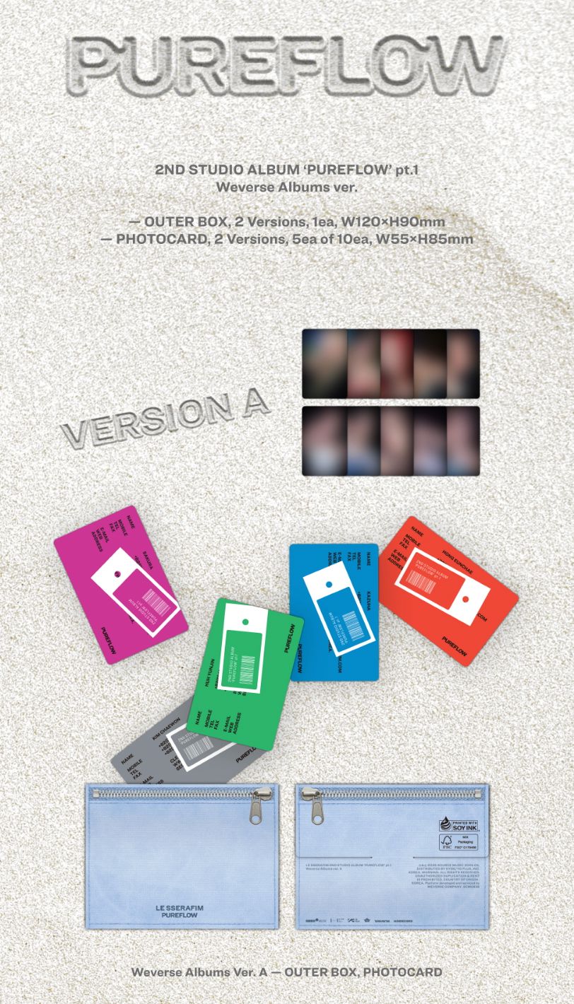 LE SSERAFIM PUREFLOW ラキドロ weverse ユニバ LE SSERAFIM - 'PUREFLOW' PT.1 (WEVERSE ALBUMS VER.) SET + Weverse Gift