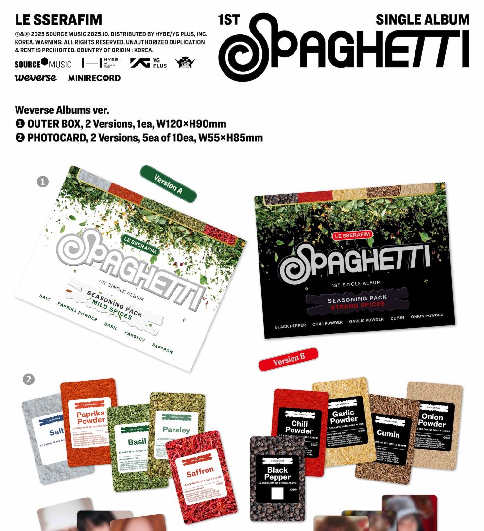 LE SSERAFIM - SPAGHETTI (WEVERSE ALBUMS VER.) + Weverse Gift Nolae