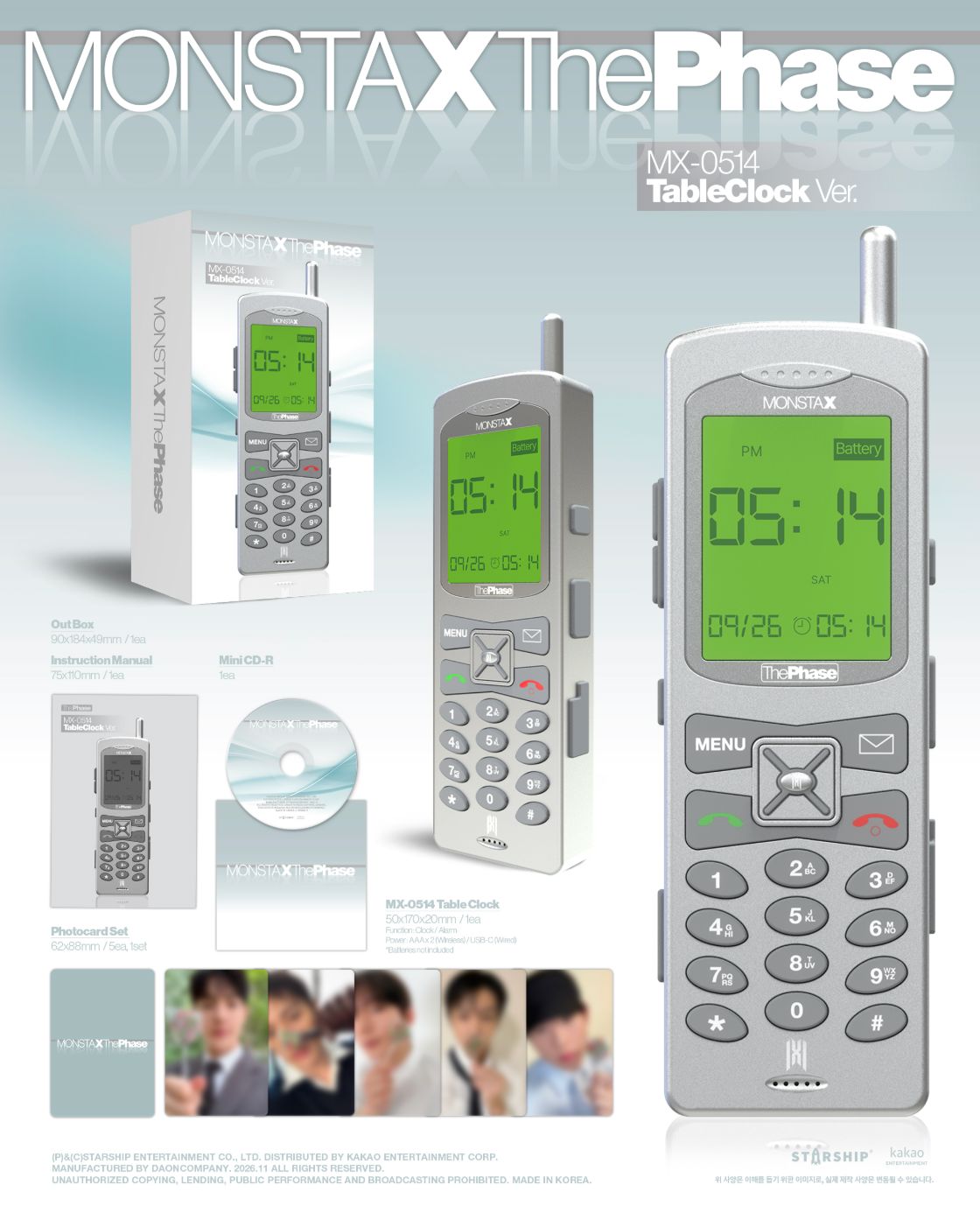 MONSTA X - THE PHASE (MX-0514 TABLECLOCK VER.) Nolae