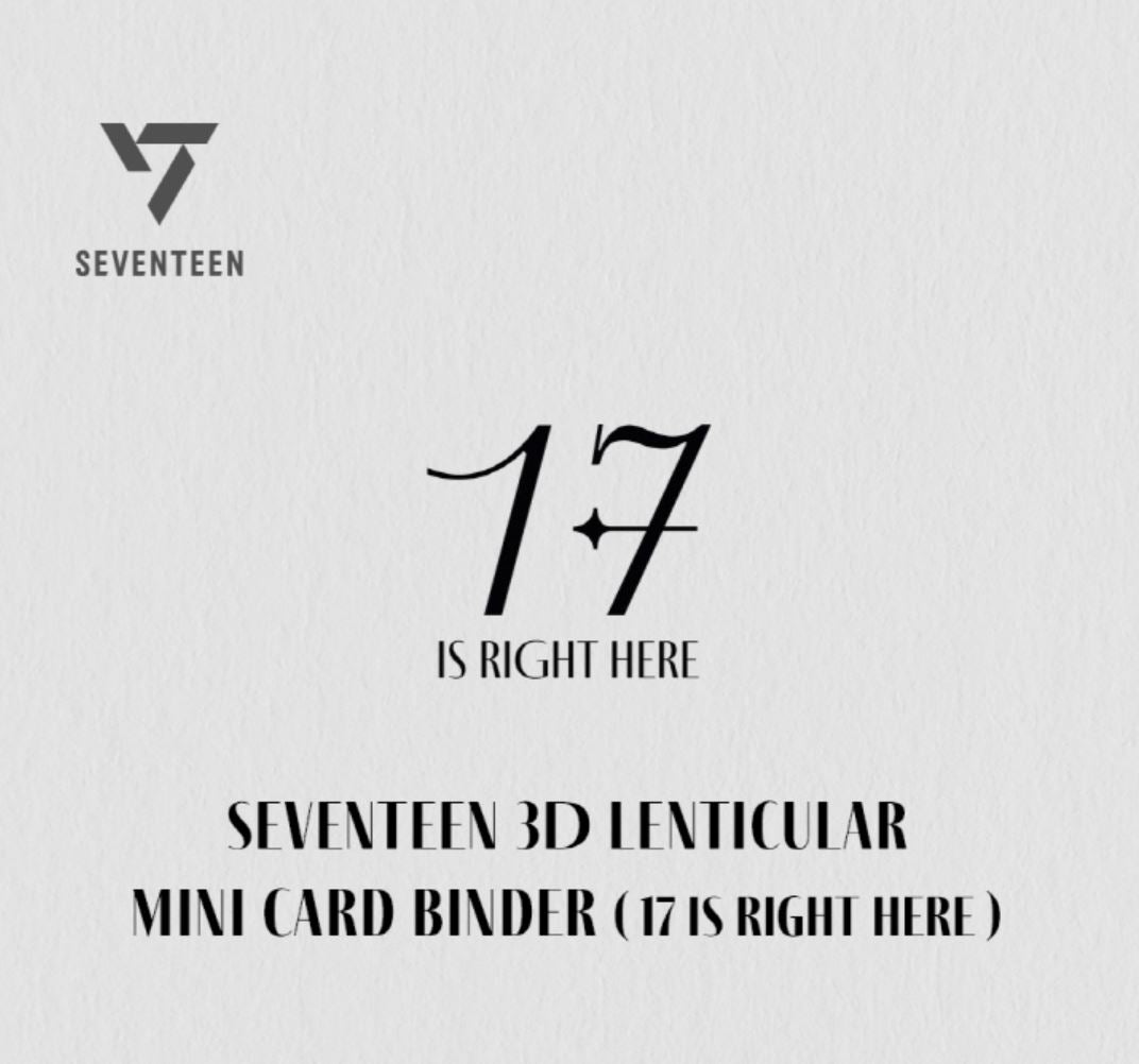 SEVENTEEN - 3D LENTICULAR MINI CARD & BINDER ('17 RIGHT HERE' MD) Nolae