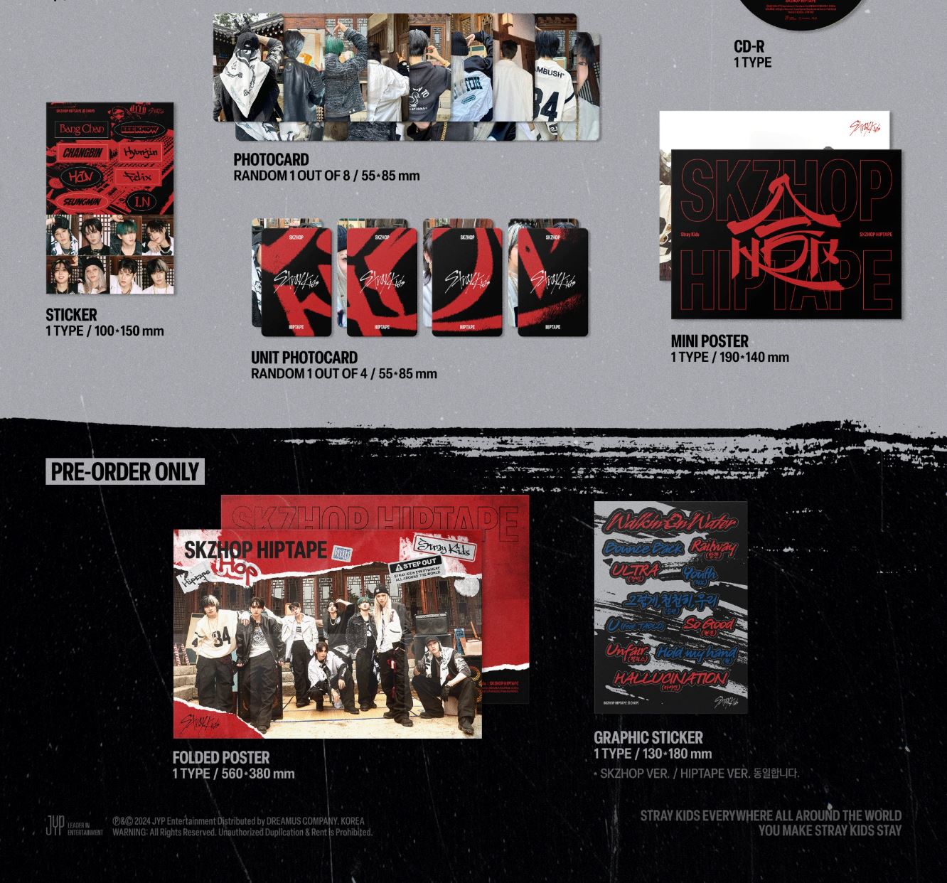 STRAY KIDS - SKZHOP HIPTAPE ‘合 (HOP)’ (SKZHOP VER.) + JYP SHOP Photocard Nolae