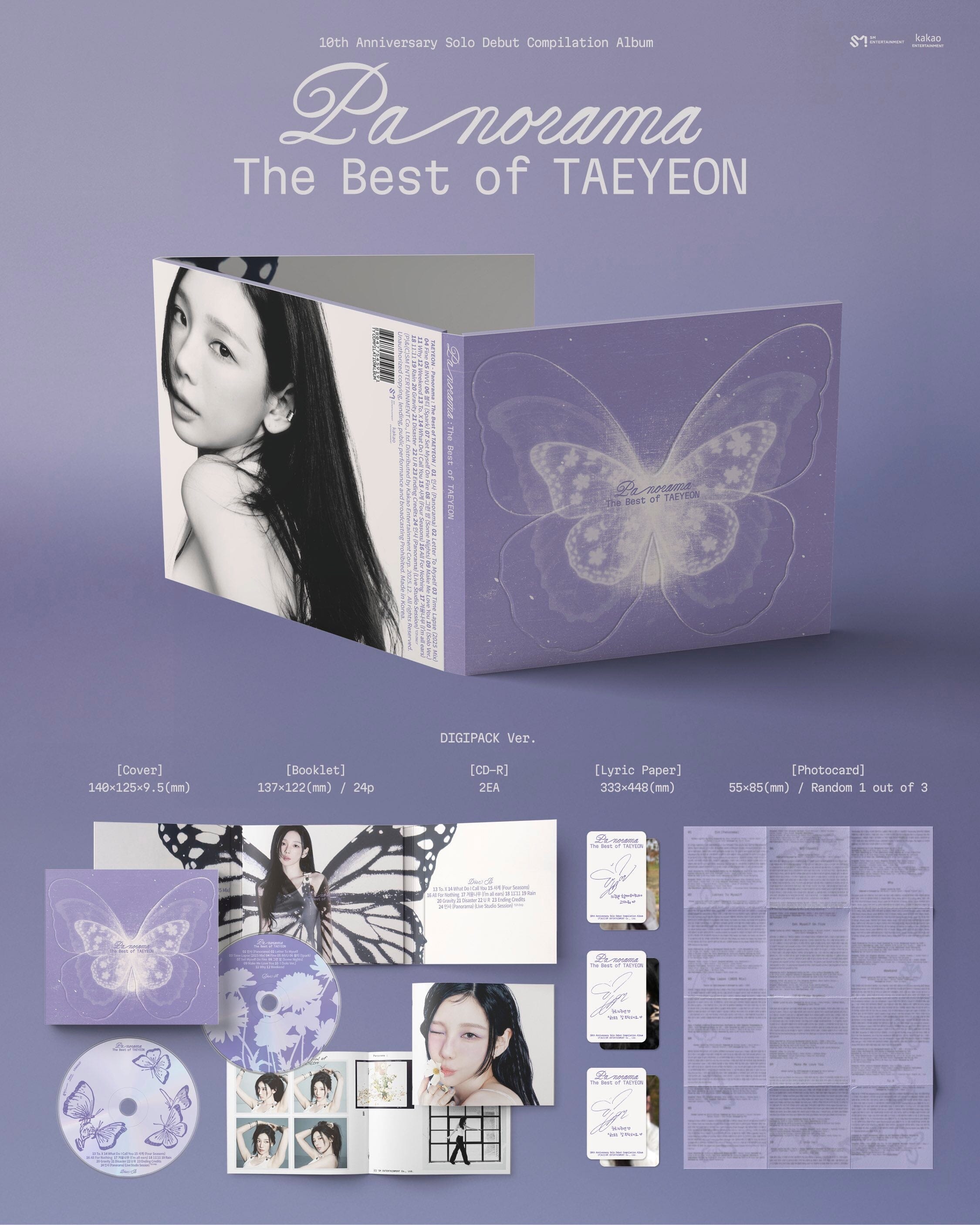 TAEYEON (SNSD) - PANORAMA : THE BEST OF TAEYEON (DIGIPACK VER.) + Apple Music Photocard Nolae