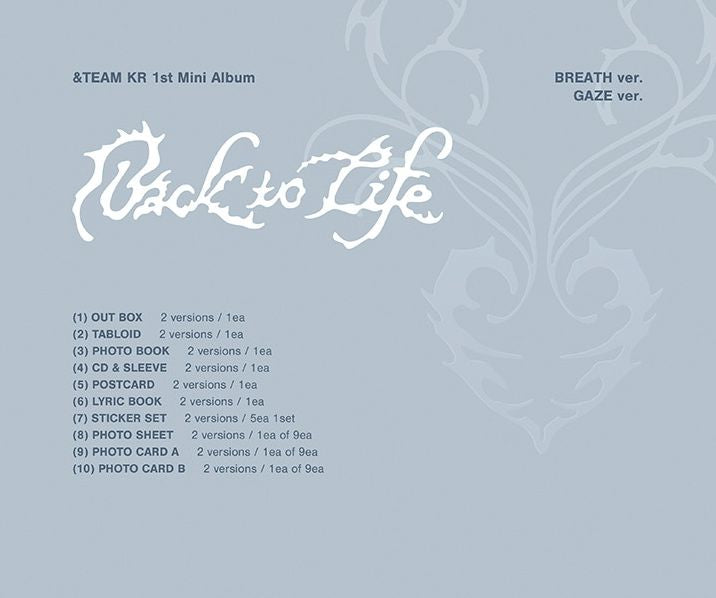 &TEAM - BACK TO LIFE (1ST KOREAN MINI ALBUM)