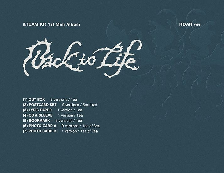 &TEAM - BACK TO LIFE (1ST KOREAN MINI ALBUM) (ROAR VER.)