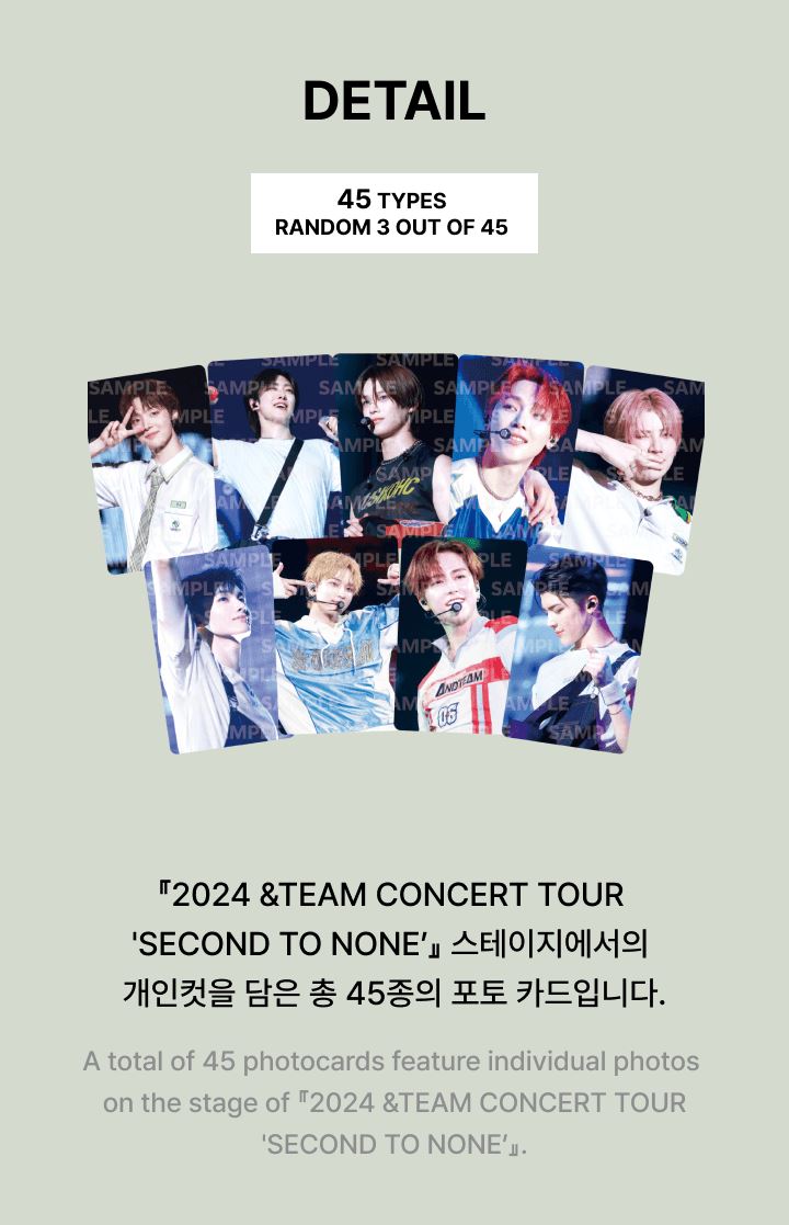 &TEAM - CONCERT TOUR 'SECOND TO NONE' PHOTO CARD Nolae