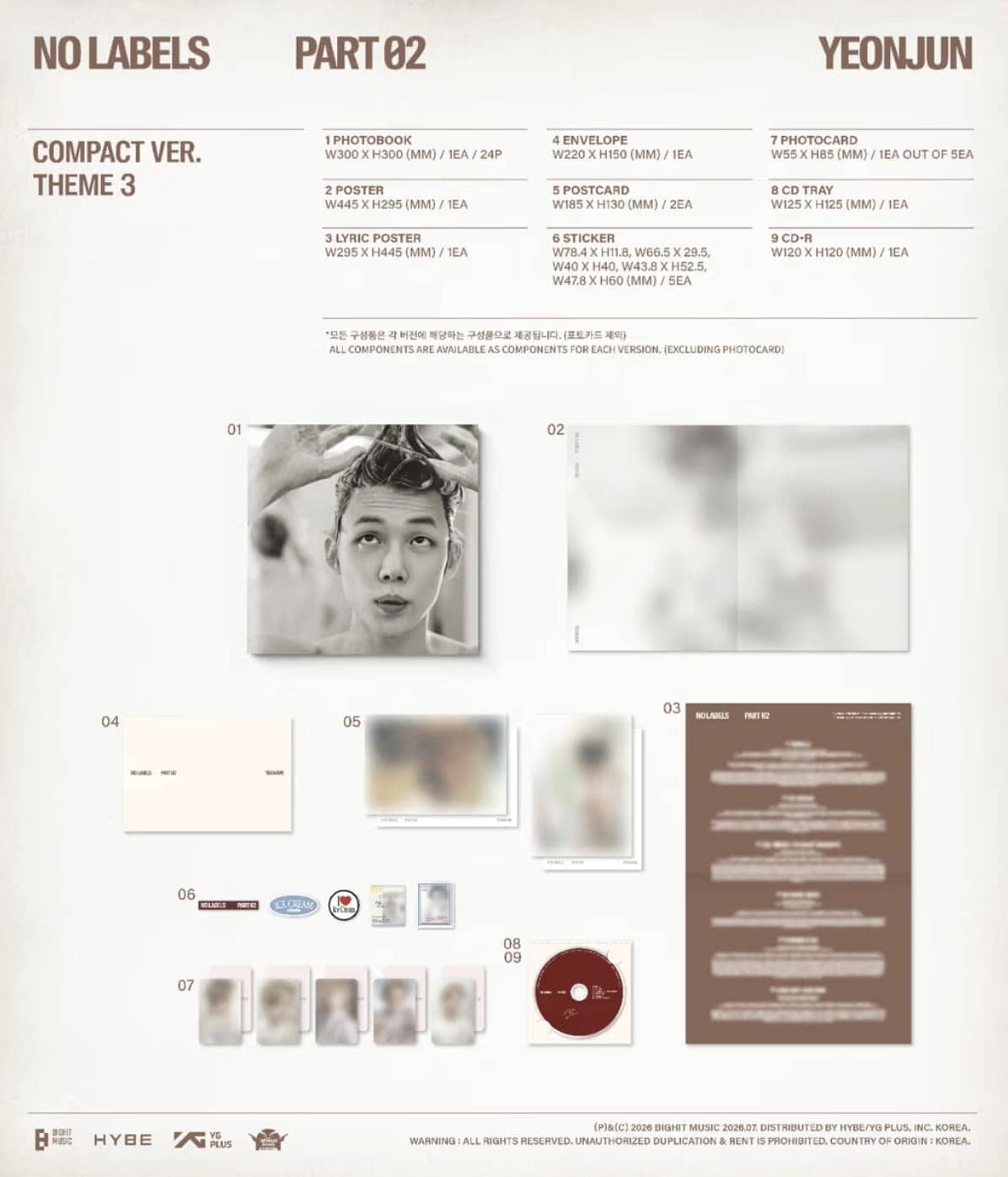 YEONJUN (TXT) - NO LABELS: PART 02 (COMPACT VER.) SET + Weverse Gift Nolae