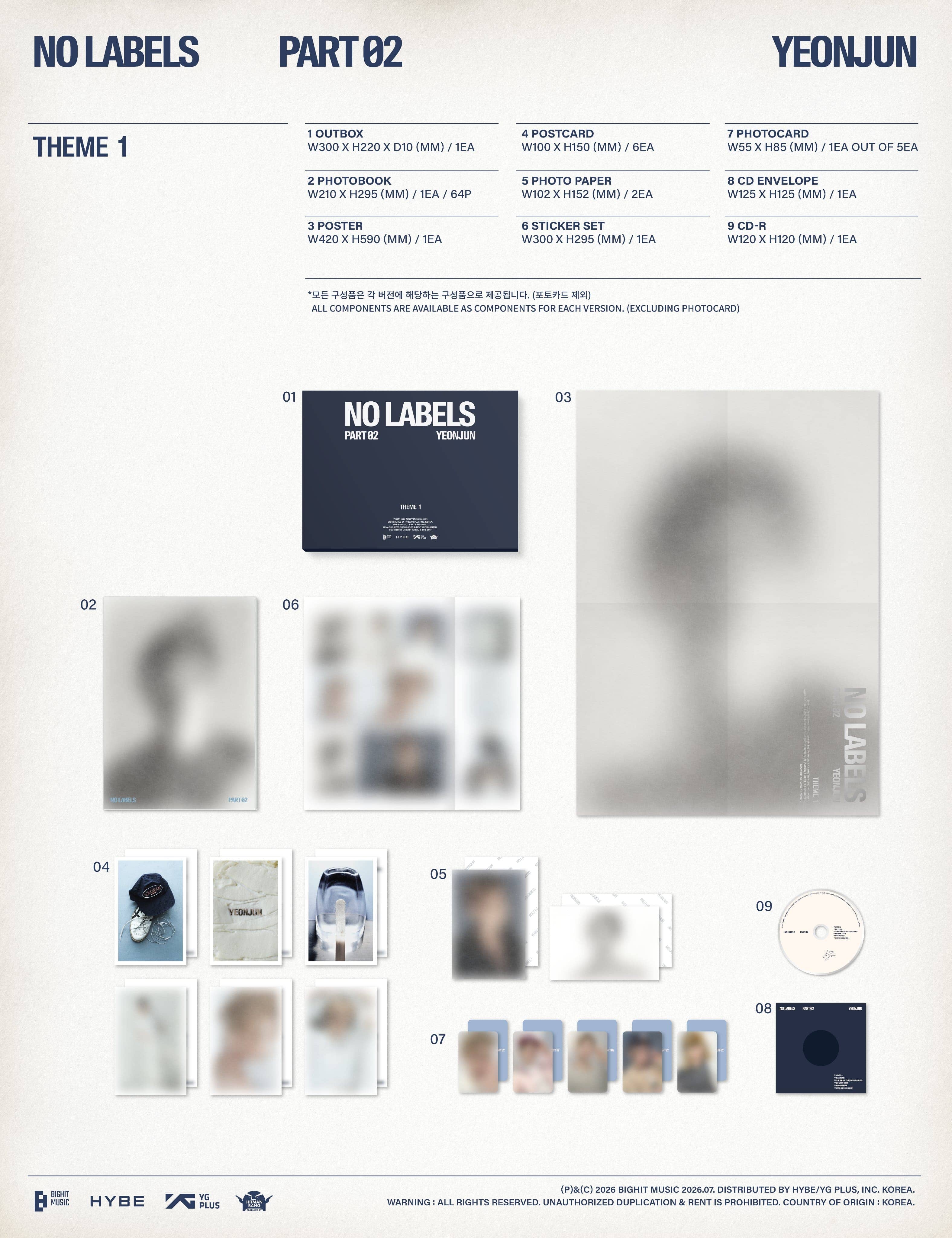 YEONJUN (TXT) - NO LABELS: PART 02 SET + Weverse Gift Nolae