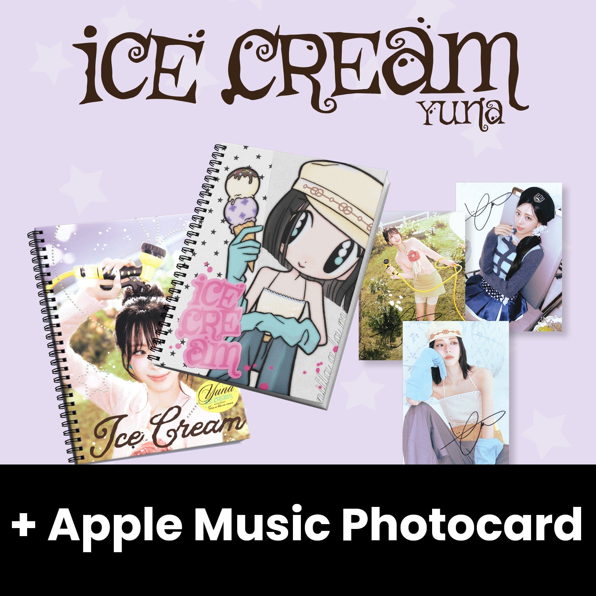 YUNA (ITZY) - ICE CREAM (PHOTOBOOK VER.) + Apple Music Photocard Nolae