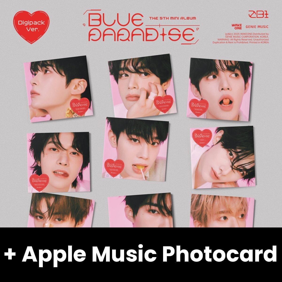 ZB1 - BLUE PARADISE (DIGIPACK VER.) + Apple Music Photocard Nolae