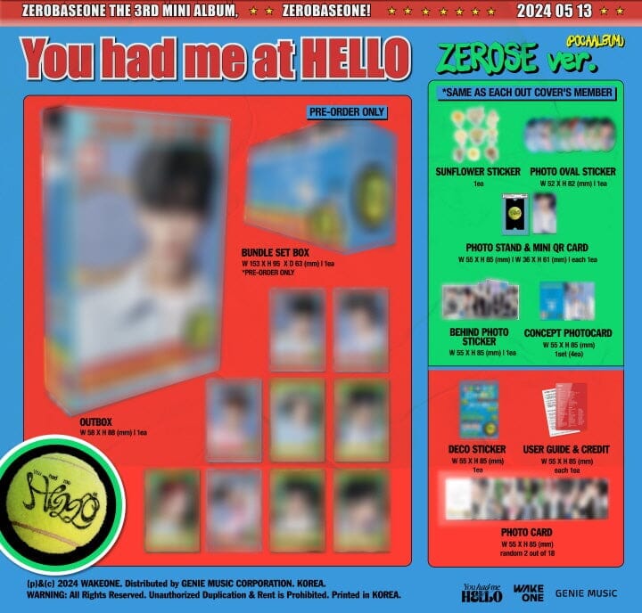 ZB1 - YOU HAD ME AT HELLO (THE 3RD MINI ALBUM) POCA ALBUM LUCKY DRAW Nolae