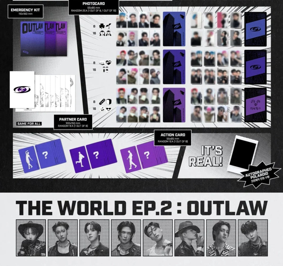 ATEEZ - THE WORLD EP.2 OUTLAW + Makestar Fotokarte Nolae Kpop