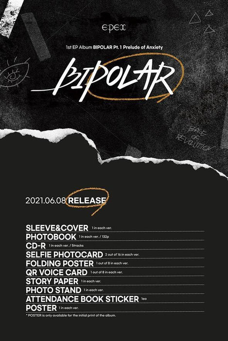 EPEX - 1st EP Album [Bipolar Pt.1 Prelude of Anxiety] - Pre-Order