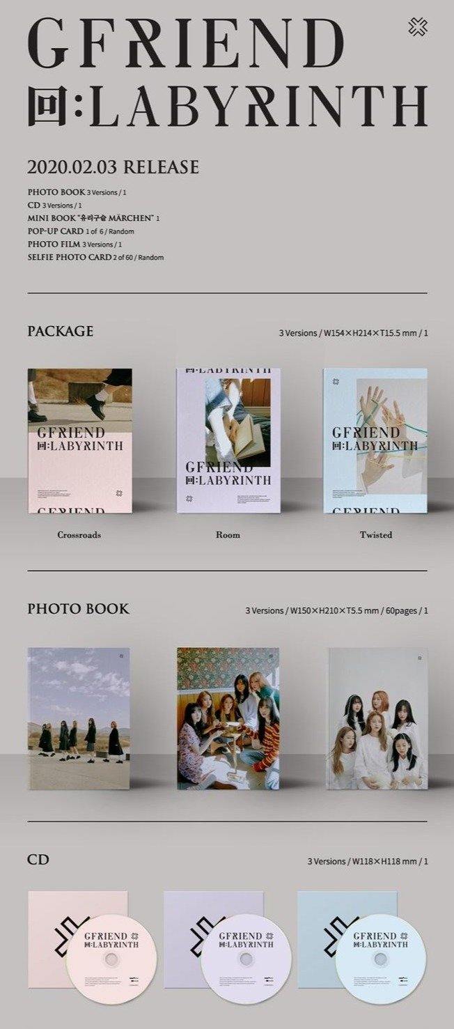 GFRIEND - Album [回:LABYRINTH] (Room / Twisted / Crossroads Ver.)