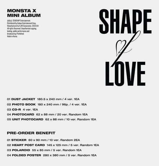 MONSTA X - [SHAPE OF LOVE] KIT Album — Nolae