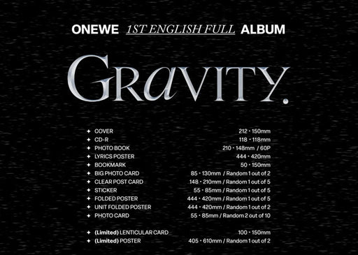 ONEWE - GRAVITY (1ST ENGLISH FULL ALBUM) Nolae Kpop