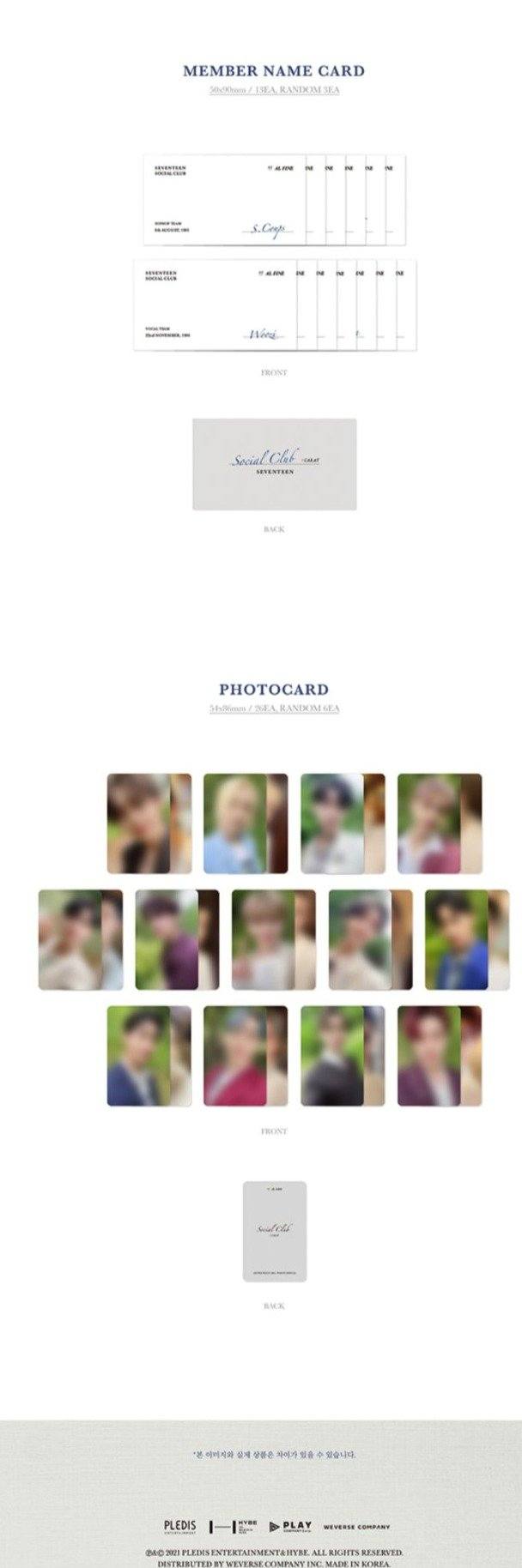 Seventeen-Photobook 'Social Club :Carat' + Weverse Gift Nolae Kpop