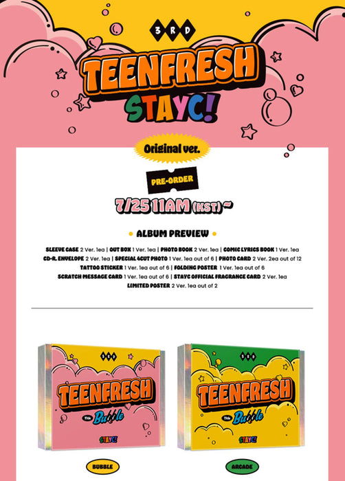 STAYC - TEENFRESH (3rd Mini Album) Set + Weverse Gift Nolae Kpop