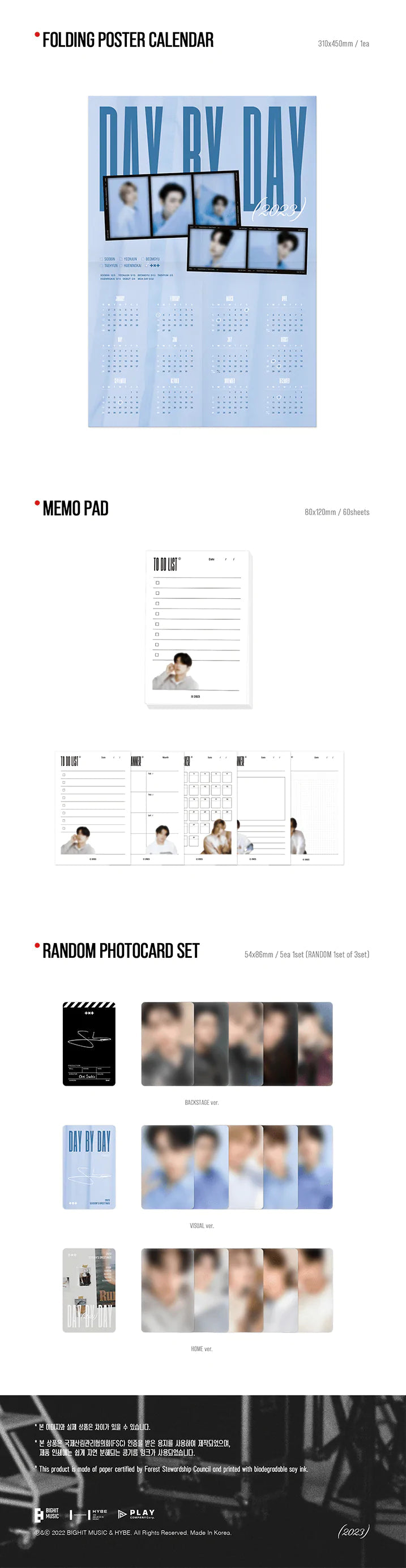 TXT - 2023 SEASON'S GREETINGS "DAY BY DAY" NO P.O.B Nolae Kpop