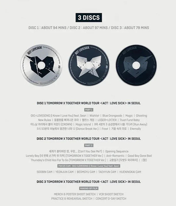 TXT - WORLD TOUR ACT : LOVESICK IN SEOUL (DVD) + WeVerse Gift Nolae Kpop