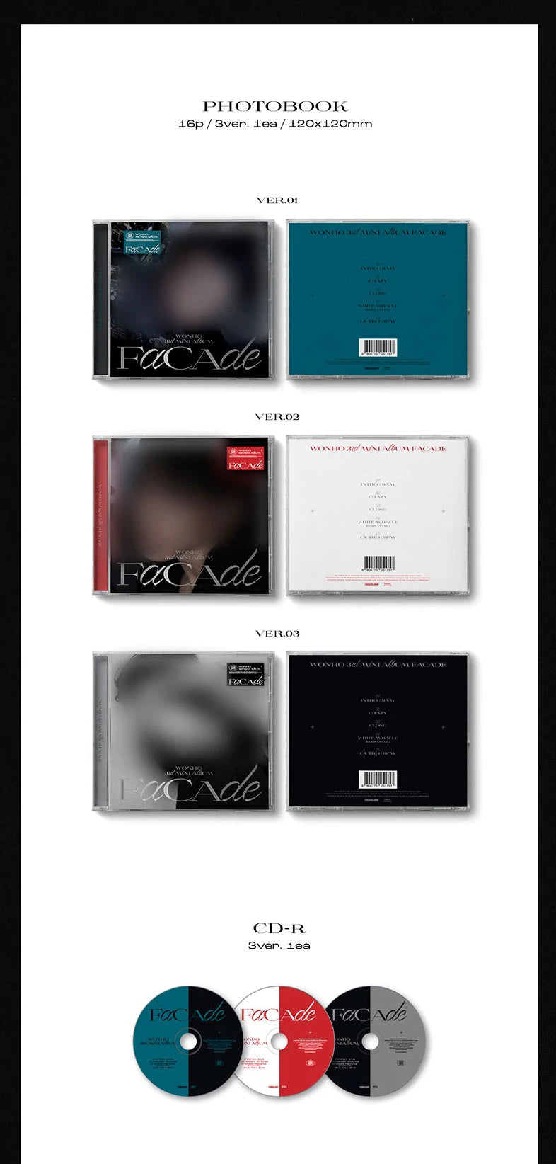 WONHO - [FACADE] Jewel Ver. 3RD MINI ALBUM Nolae Kpop